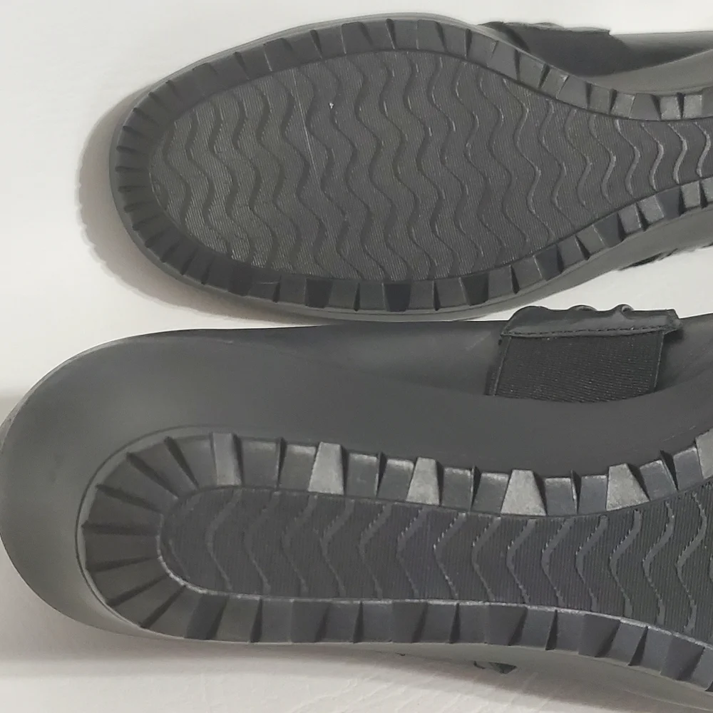 Walking Cradle Loafers Black Leather Upper